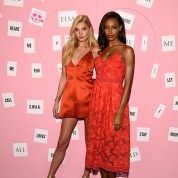 NEW YORK, NY - FEBRUARY 09:  Victoria's Secret Angels Jasmine Tookes (R) and Elsa Hosk reveal their hottest Valentine's Day gift picks on February 9, 2016 in New York City.  (Photo by Dimitrios Kambouris/Getty Images for Victoria's Secret)